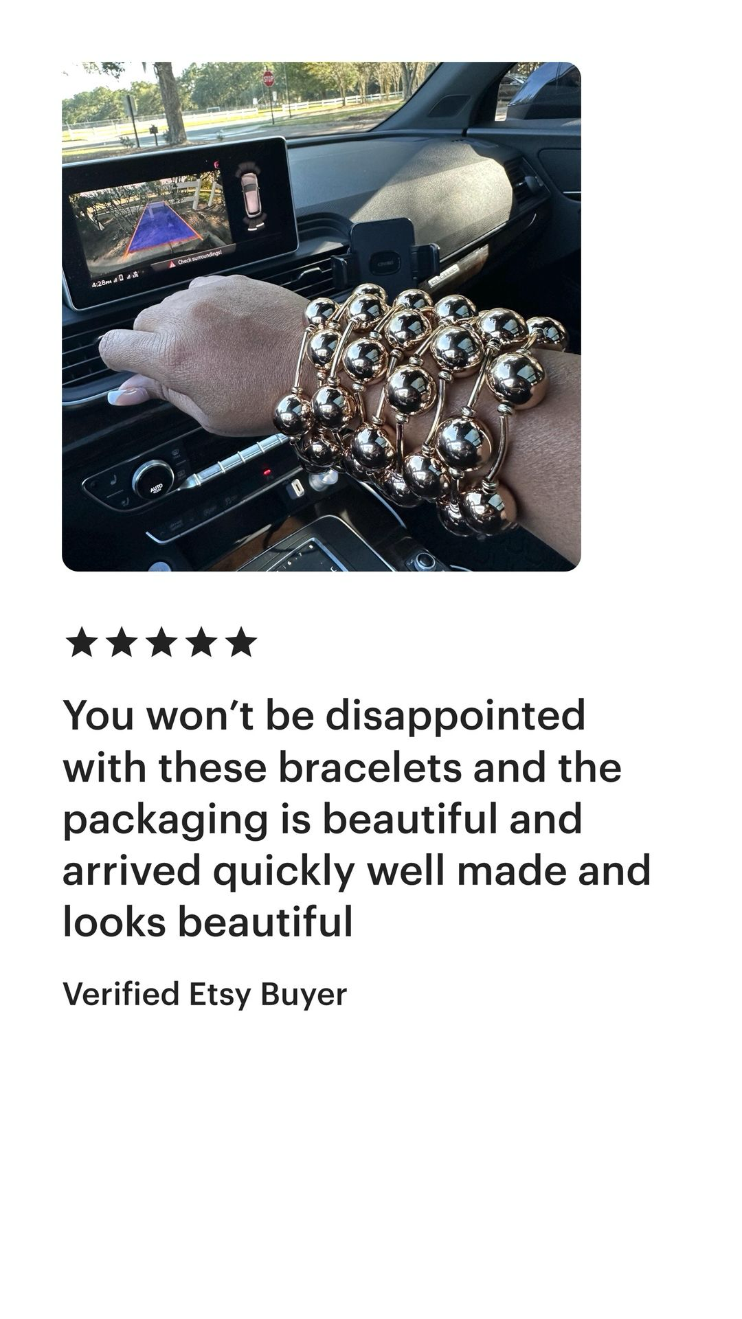 Set of 6 Chunky Acrylic Bead Bangle Bracelet | Gold & Silver Tube Stackable Statement Jewelry