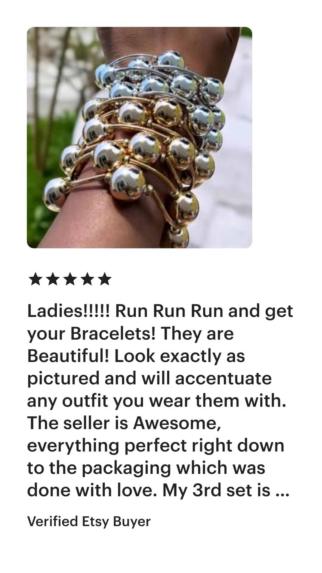 Bubble Bracelet - Chrome Ball Stacks Set of 3