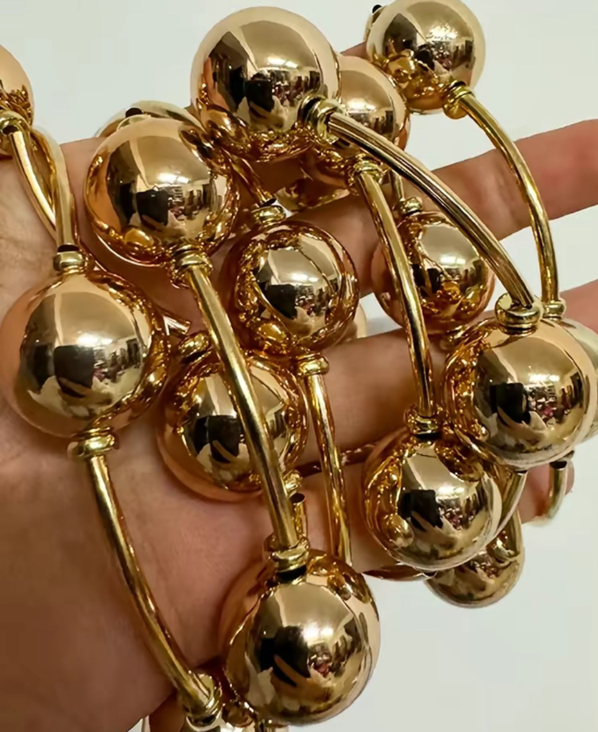 Bubble Bracelet - Chrome Ball Stacks Set of 3