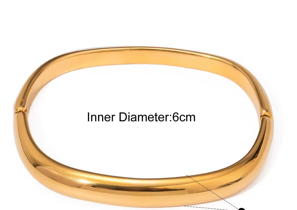 Rectangular Bold Non Tarnish Bangle