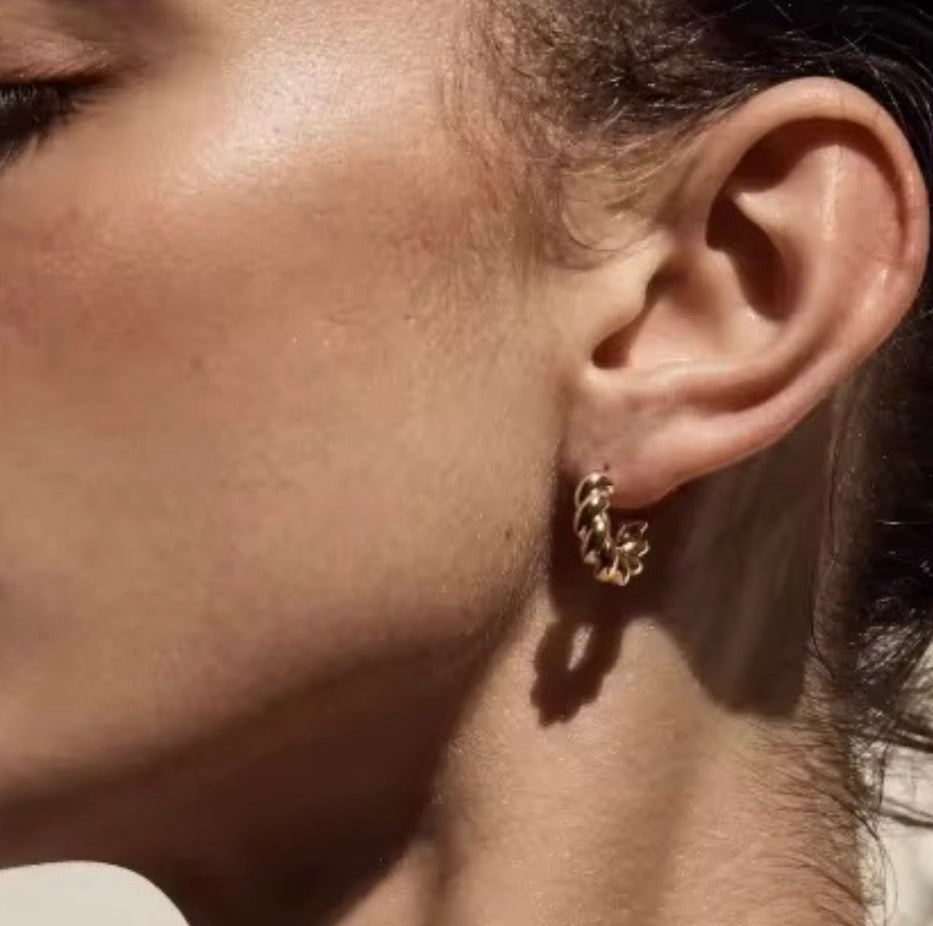 C Hoop Statement Earrings Non Tarnish